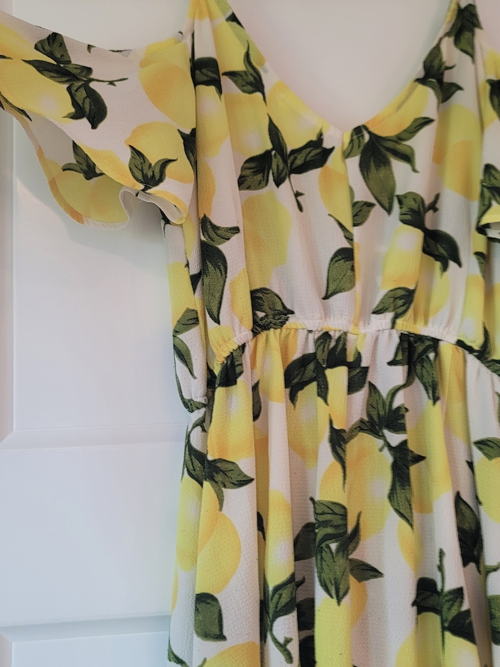 Lemon Print Cold Shoulder Dress - Picture 5 of 5